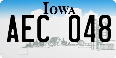 IA license plate AEC048