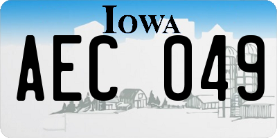 IA license plate AEC049