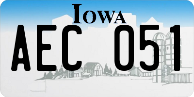 IA license plate AEC051