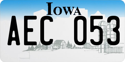 IA license plate AEC053