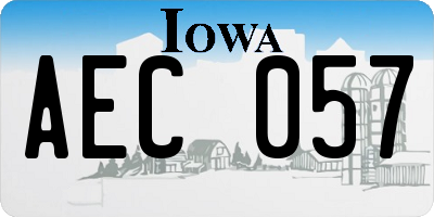 IA license plate AEC057