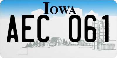 IA license plate AEC061