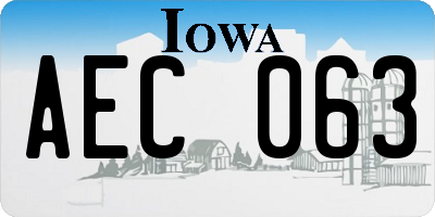 IA license plate AEC063