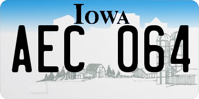 IA license plate AEC064