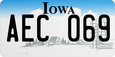 IA license plate AEC069
