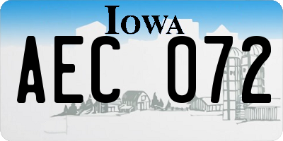 IA license plate AEC072