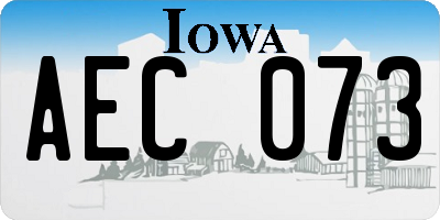 IA license plate AEC073