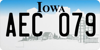 IA license plate AEC079