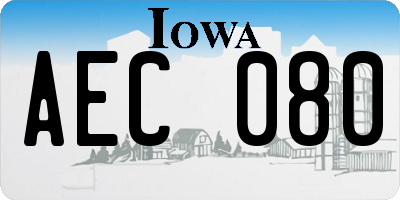 IA license plate AEC080