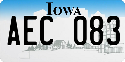 IA license plate AEC083