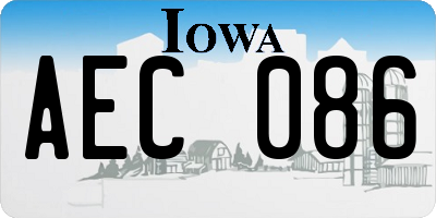 IA license plate AEC086