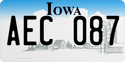 IA license plate AEC087