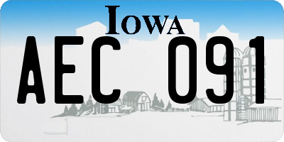IA license plate AEC091