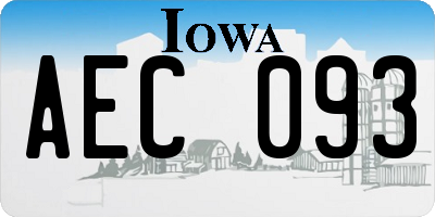 IA license plate AEC093