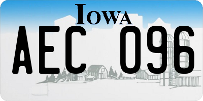 IA license plate AEC096