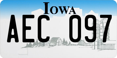 IA license plate AEC097