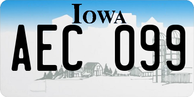 IA license plate AEC099