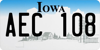 IA license plate AEC108