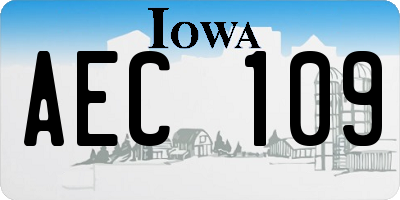 IA license plate AEC109