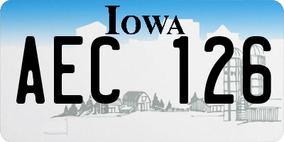 IA license plate AEC126