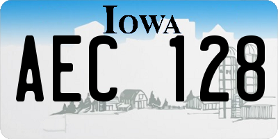 IA license plate AEC128