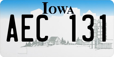 IA license plate AEC131