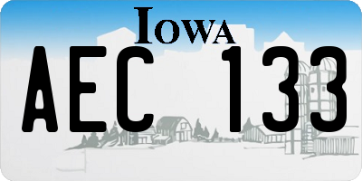 IA license plate AEC133