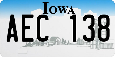 IA license plate AEC138