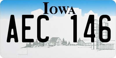 IA license plate AEC146