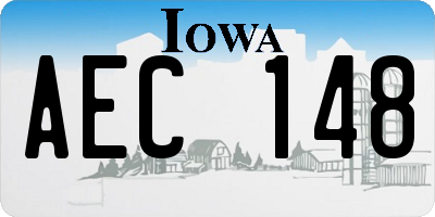 IA license plate AEC148