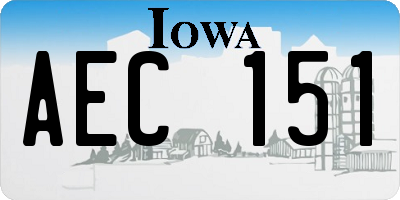 IA license plate AEC151