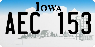 IA license plate AEC153