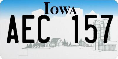 IA license plate AEC157