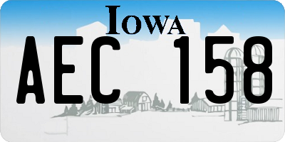 IA license plate AEC158