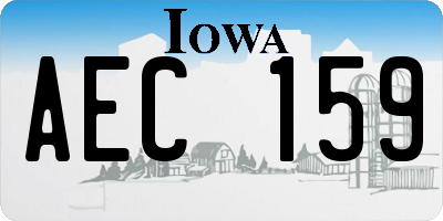 IA license plate AEC159