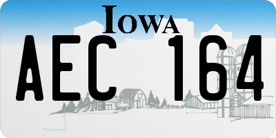 IA license plate AEC164
