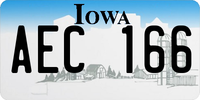 IA license plate AEC166