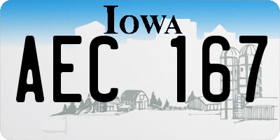 IA license plate AEC167