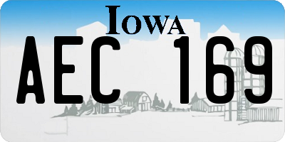 IA license plate AEC169