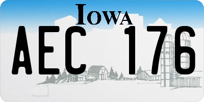 IA license plate AEC176