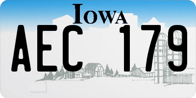 IA license plate AEC179