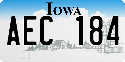 IA license plate AEC184