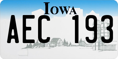 IA license plate AEC193