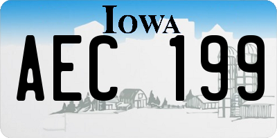 IA license plate AEC199