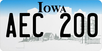 IA license plate AEC200