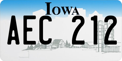 IA license plate AEC212