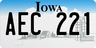 IA license plate AEC221