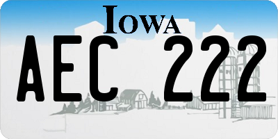 IA license plate AEC222