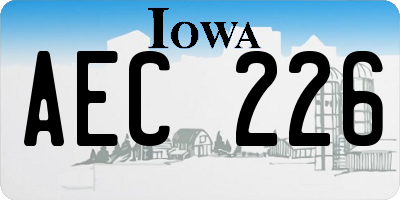 IA license plate AEC226