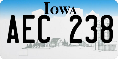 IA license plate AEC238